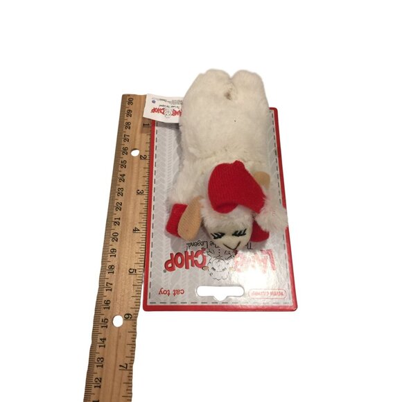 Lamb Chop Holiday Santa Hat Cat Toy with Catnip - Picture 3 of 3